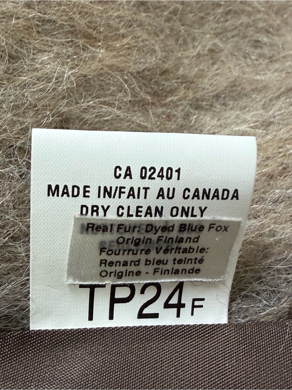 Women's Plaid  Fur Cape Coat in Brown and Cream - Picture 7 of 8